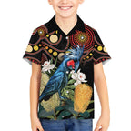 Australia Palm Cockatoo Hawaiian Shirt Aussie Banksia - Aboriginal Pattern