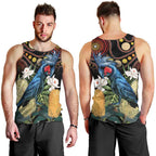 Australia Palm Cockatoo Men Tank Top Aussie Banksia - Aboriginal Pattern