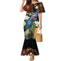 Australia Palm Cockatoo Mermaid Dress Aussie Banksia - Aboriginal Pattern