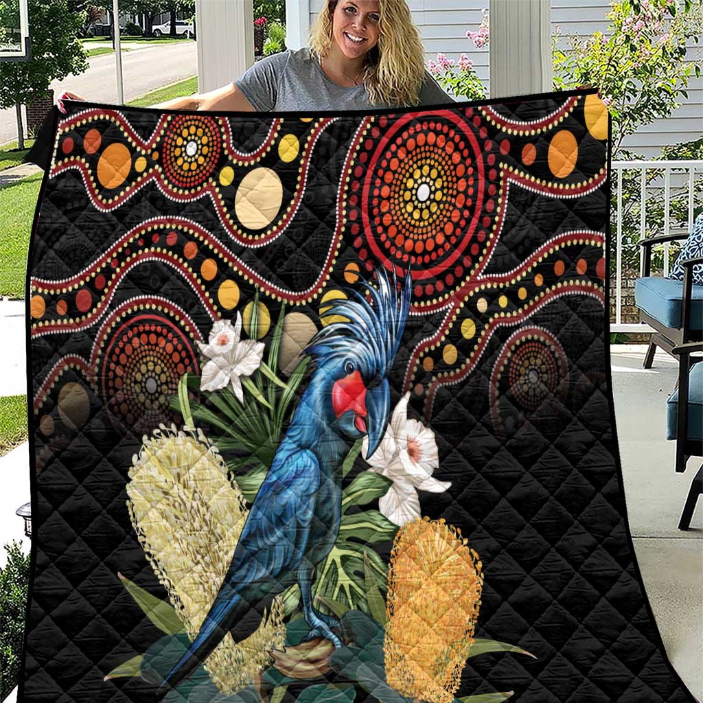 Australia Palm Cockatoo Quilt Aussie Banksia - Aboriginal Pattern