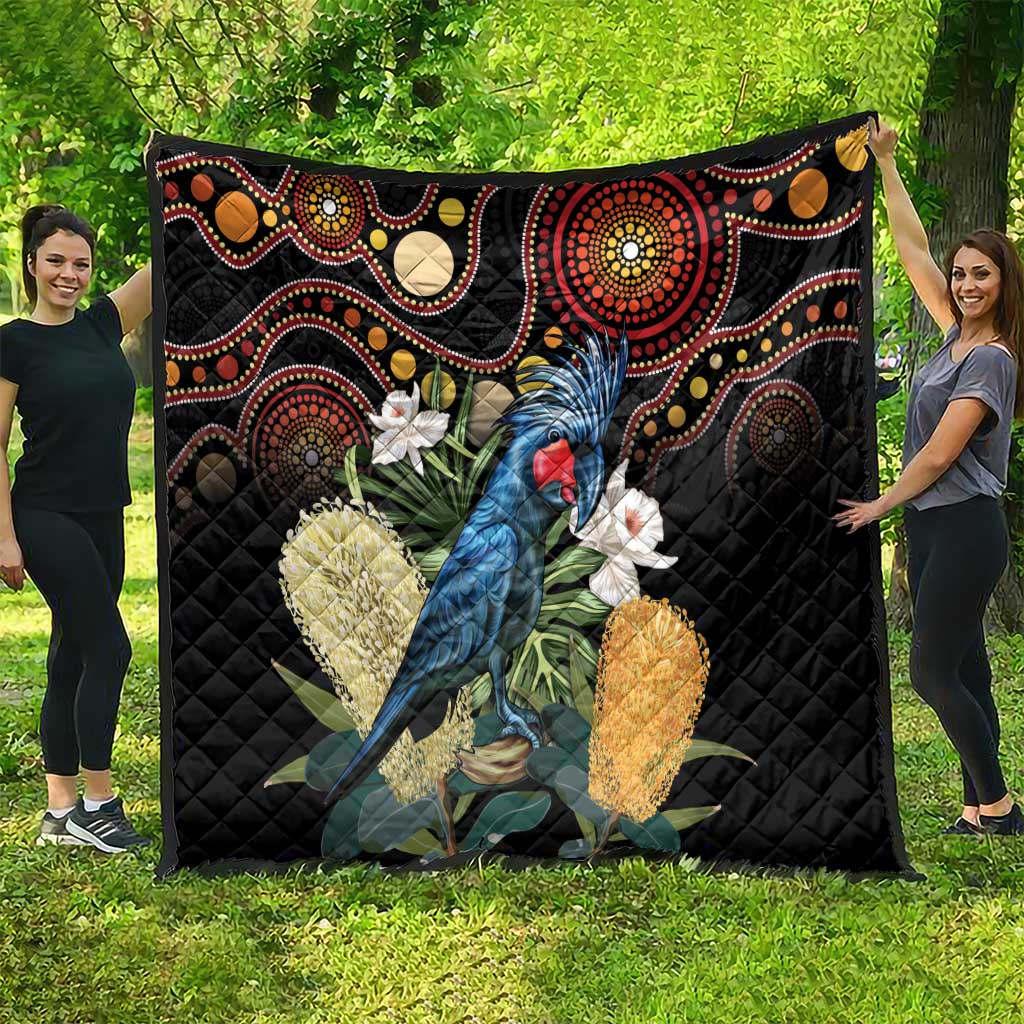 Australia Palm Cockatoo Quilt Aussie Banksia - Aboriginal Pattern