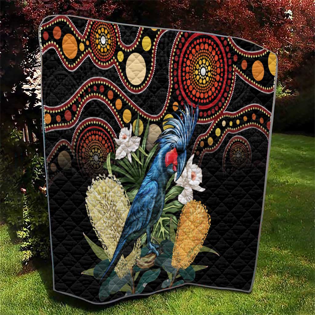 Australia Palm Cockatoo Quilt Aussie Banksia - Aboriginal Pattern
