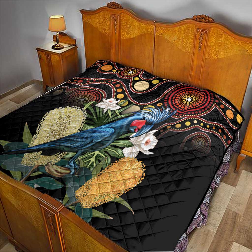 Australia Palm Cockatoo Quilt Aussie Banksia - Aboriginal Pattern