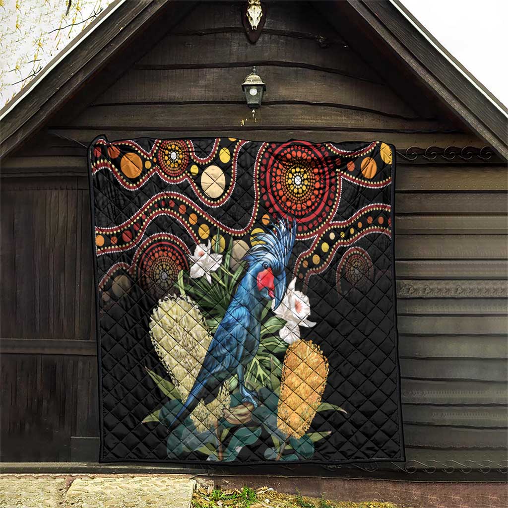 Australia Palm Cockatoo Quilt Aussie Banksia - Aboriginal Pattern