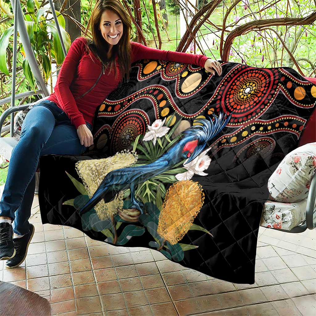 Australia Palm Cockatoo Quilt Aussie Banksia - Aboriginal Pattern