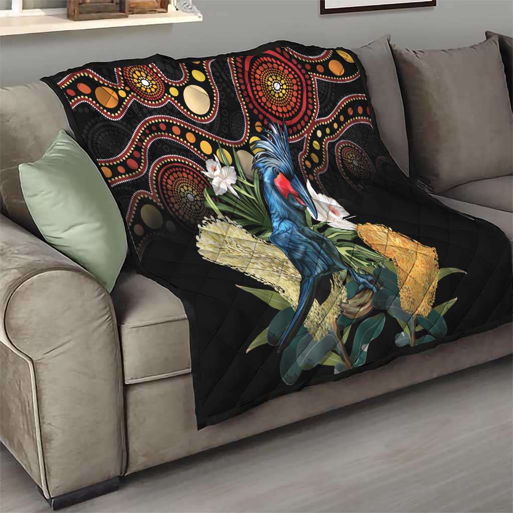 Australia Palm Cockatoo Quilt Aussie Banksia - Aboriginal Pattern