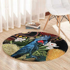 Australia Palm Cockatoo Round Carpet Aussie Banksia - Aboriginal Pattern