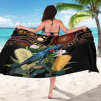 Australia Palm Cockatoo Sarong Aussie Banksia - Aboriginal Pattern