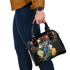 Australia Palm Cockatoo Shoulder Handbag Aussie Banksia - Aboriginal Pattern