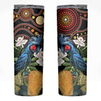 Australia Palm Cockatoo Skinny Tumbler Aussie Banksia - Aboriginal Pattern