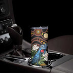Australia Palm Cockatoo Skinny Tumbler Aussie Banksia - Aboriginal Pattern
