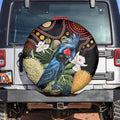 Australia Palm Cockatoo Spare Tire Cover Aussie Banksia - Aboriginal Pattern