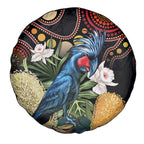 Australia Palm Cockatoo Spare Tire Cover Aussie Banksia - Aboriginal Pattern