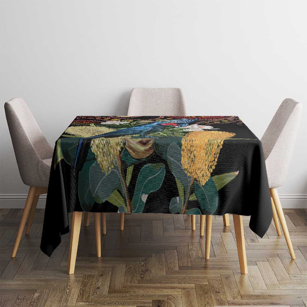 Australia Palm Cockatoo Tablecloth Aussie Banksia - Aboriginal Pattern