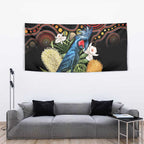 Australia Palm Cockatoo Tapestry Aussie Banksia - Aboriginal Pattern