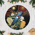 Australia Palm Cockatoo Tree Skirt Aussie Banksia - Aboriginal Pattern