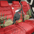 Personalised Palm Cockatoo Australia Christmas Back Car Seat Cover Merry Chrissie - Banksia Flowers