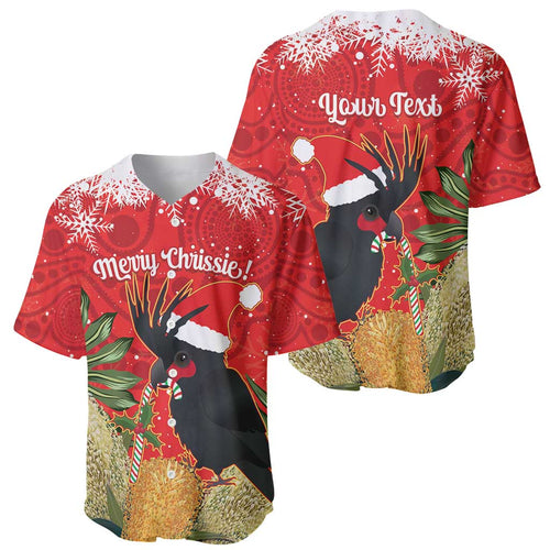 Personalised Palm Cockatoo Australia Christmas Baseball Jersey Merry Chrissie - Banksia Flowers