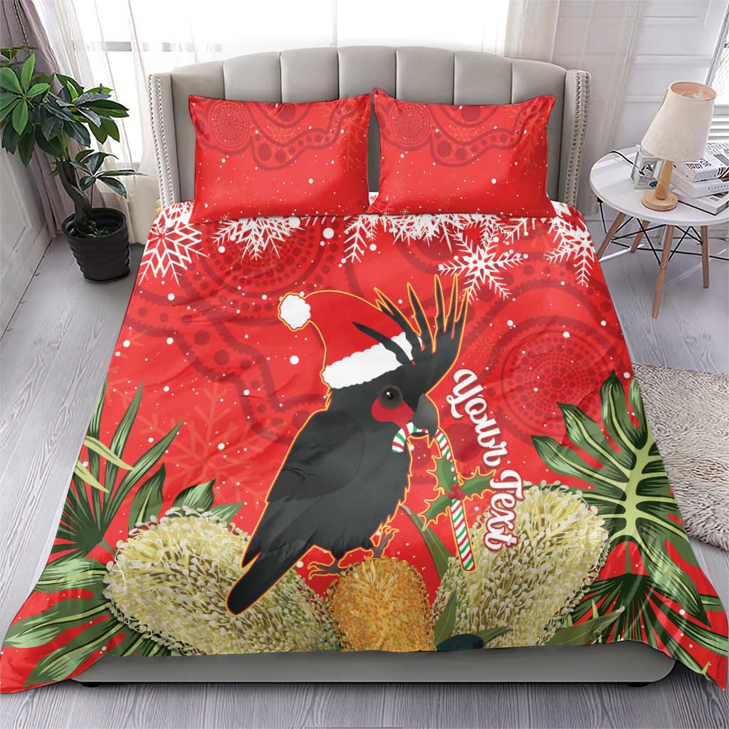 Personalised Palm Cockatoo Australia Christmas Bedding Set Merry Chrissie - Banksia Flowers