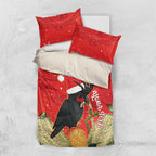 Personalised Palm Cockatoo Australia Christmas Bedding Set Merry Chrissie - Banksia Flowers