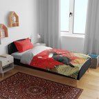 Personalised Palm Cockatoo Australia Christmas Bedding Set Merry Chrissie - Banksia Flowers