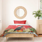 Personalised Palm Cockatoo Australia Christmas Bedding Set Merry Chrissie - Banksia Flowers