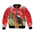 Personalised Palm Cockatoo Australia Christmas Bomber Jacket Merry Chrissie - Banksia Flowers