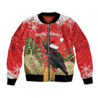 Personalised Palm Cockatoo Australia Christmas Bomber Jacket Merry Chrissie - Banksia Flowers
