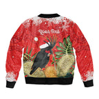 Personalised Palm Cockatoo Australia Christmas Bomber Jacket Merry Chrissie - Banksia Flowers