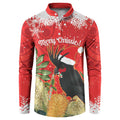 Personalised Palm Cockatoo Australia Christmas Button Sweatshirt Merry Chrissie - Banksia Flowers