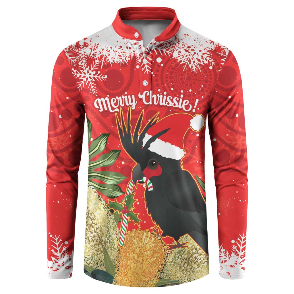Personalised Palm Cockatoo Australia Christmas Button Sweatshirt Merry Chrissie - Banksia Flowers