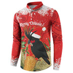 Personalised Palm Cockatoo Australia Christmas Button Sweatshirt Merry Chrissie - Banksia Flowers