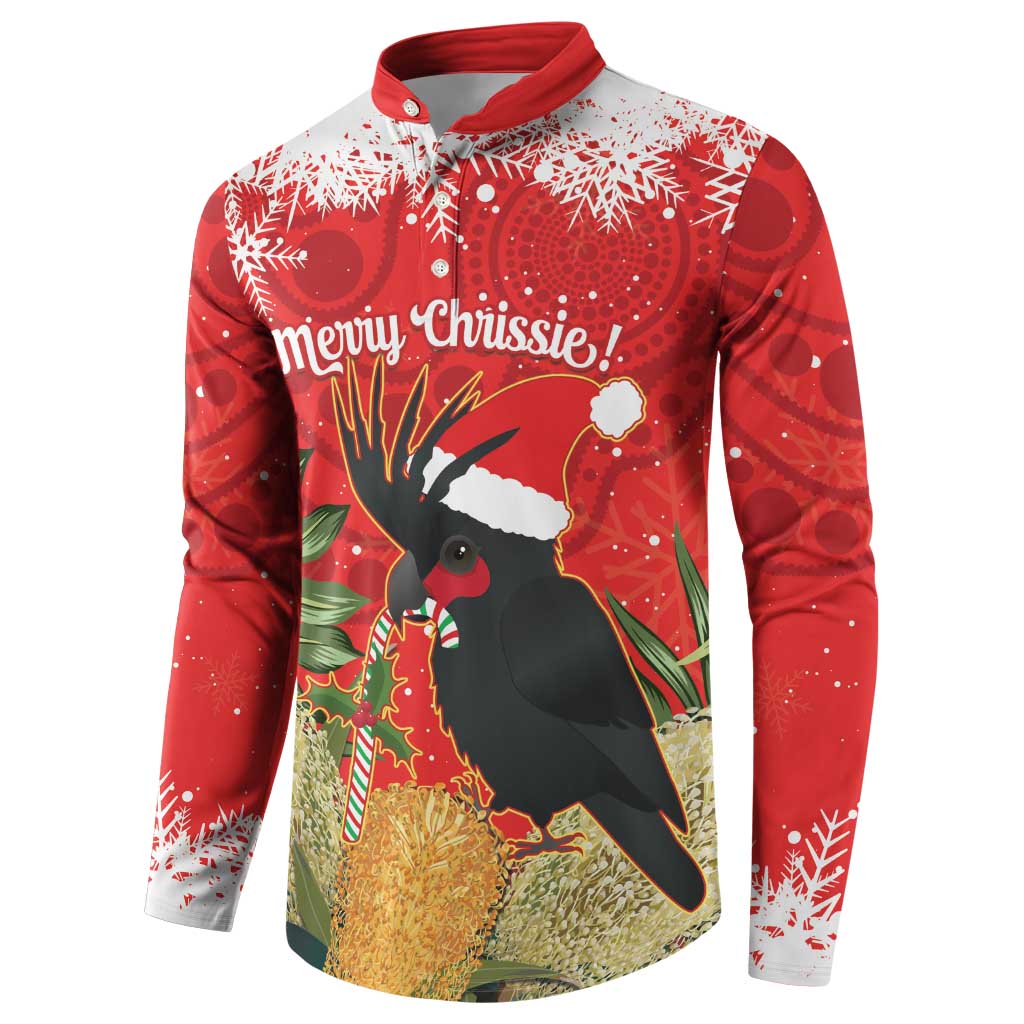 Personalised Palm Cockatoo Australia Christmas Button Sweatshirt Merry Chrissie - Banksia Flowers