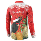 Personalised Palm Cockatoo Australia Christmas Button Sweatshirt Merry Chrissie - Banksia Flowers