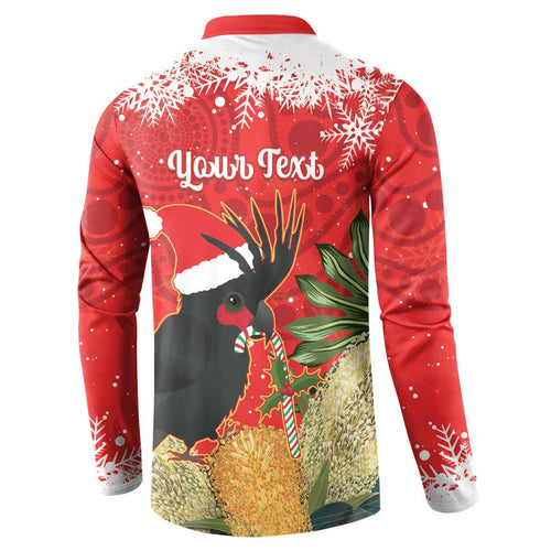 Personalised Palm Cockatoo Australia Christmas Button Sweatshirt Merry Chrissie - Banksia Flowers