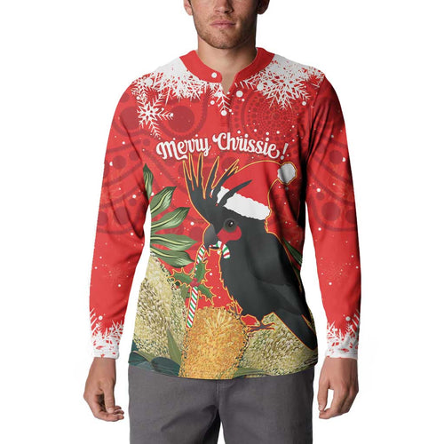 Personalised Palm Cockatoo Australia Christmas Button Sweatshirt Merry Chrissie - Banksia Flowers
