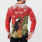 Personalised Palm Cockatoo Australia Christmas Button Sweatshirt Merry Chrissie - Banksia Flowers