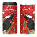 Personalised Palm Cockatoo Australia Christmas 4 in 1 Can Cooler Tumbler Merry Chrissie - Banksia Flowers