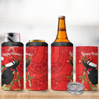 Personalised Palm Cockatoo Australia Christmas 4 in 1 Can Cooler Tumbler Merry Chrissie - Banksia Flowers