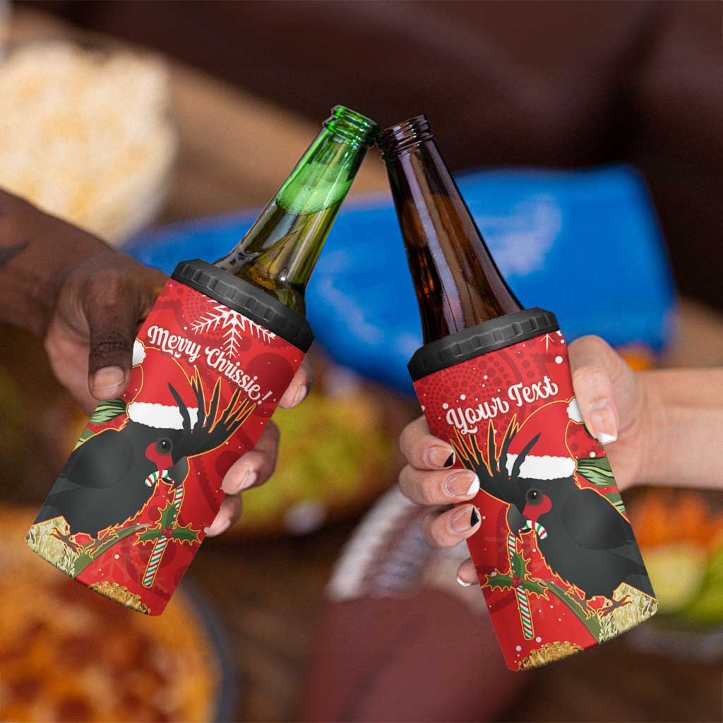 Personalised Palm Cockatoo Australia Christmas 4 in 1 Can Cooler Tumbler Merry Chrissie - Banksia Flowers