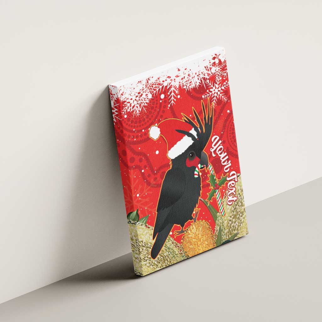 Personalised Palm Cockatoo Australia Christmas Canvas Wall Art Merry Chrissie - Banksia Flowers