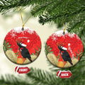 Personalised Palm Cockatoo Australia Christmas Ceramic Ornament Merry Chrissie - Banksia Flowers