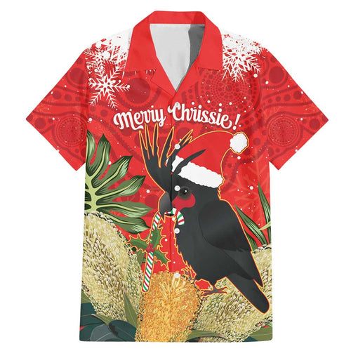 Personalised Palm Cockatoo Australia Christmas Family Matching Mermaid Dress and Hawaiian Shirt Merry Chrissie - Banksia Flowers