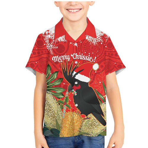 Personalised Palm Cockatoo Australia Christmas Family Matching Mermaid Dress and Hawaiian Shirt Merry Chrissie - Banksia Flowers