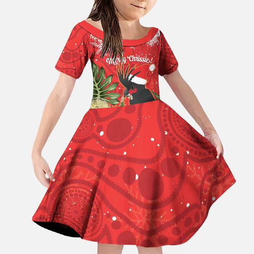 Personalised Palm Cockatoo Australia Christmas Family Matching Off Shoulder Maxi Dress and Hawaiian Shirt Merry Chrissie - Banksia Flowers