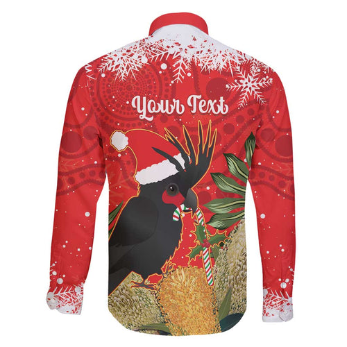 Personalised Palm Cockatoo Australia Christmas Family Matching Off Shoulder Short Dress and Hawaiian Shirt Merry Chrissie - Banksia Flowers