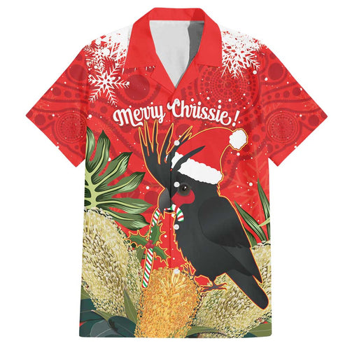 Personalised Palm Cockatoo Australia Christmas Family Matching Puletasi and Hawaiian Shirt Merry Chrissie - Banksia Flowers