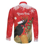 Personalised Palm Cockatoo Australia Christmas Family Matching Short Sleeve Bodycon Dress and Hawaiian Shirt Merry Chrissie - Banksia Flowers