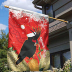Personalised Palm Cockatoo Australia Christmas Garden Flag Merry Chrissie - Banksia Flowers