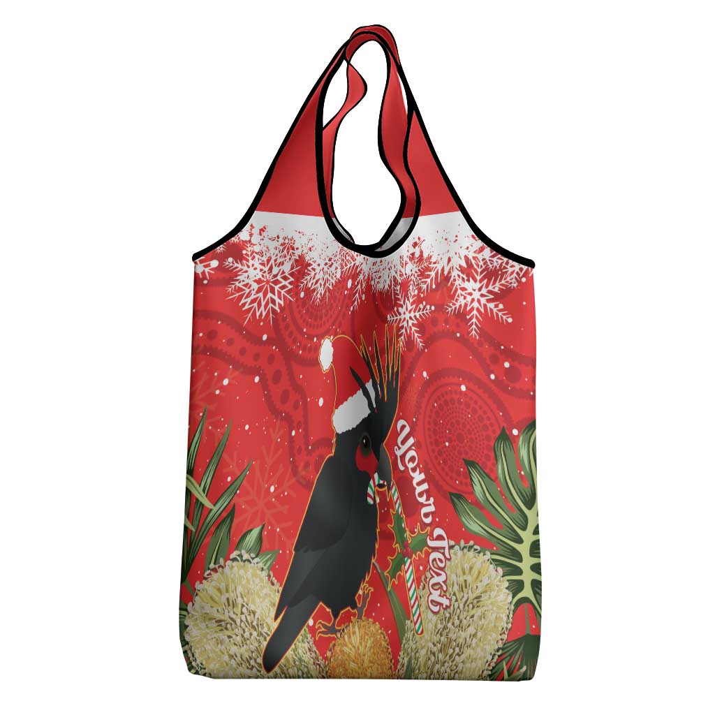 Personalised Palm Cockatoo Australia Christmas Grocery Bag Merry Chrissie - Banksia Flowers